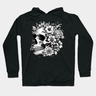 Skull with flowers around Hoodie